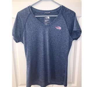 North Face Blue Athletic T-Shirt. Size Medium.